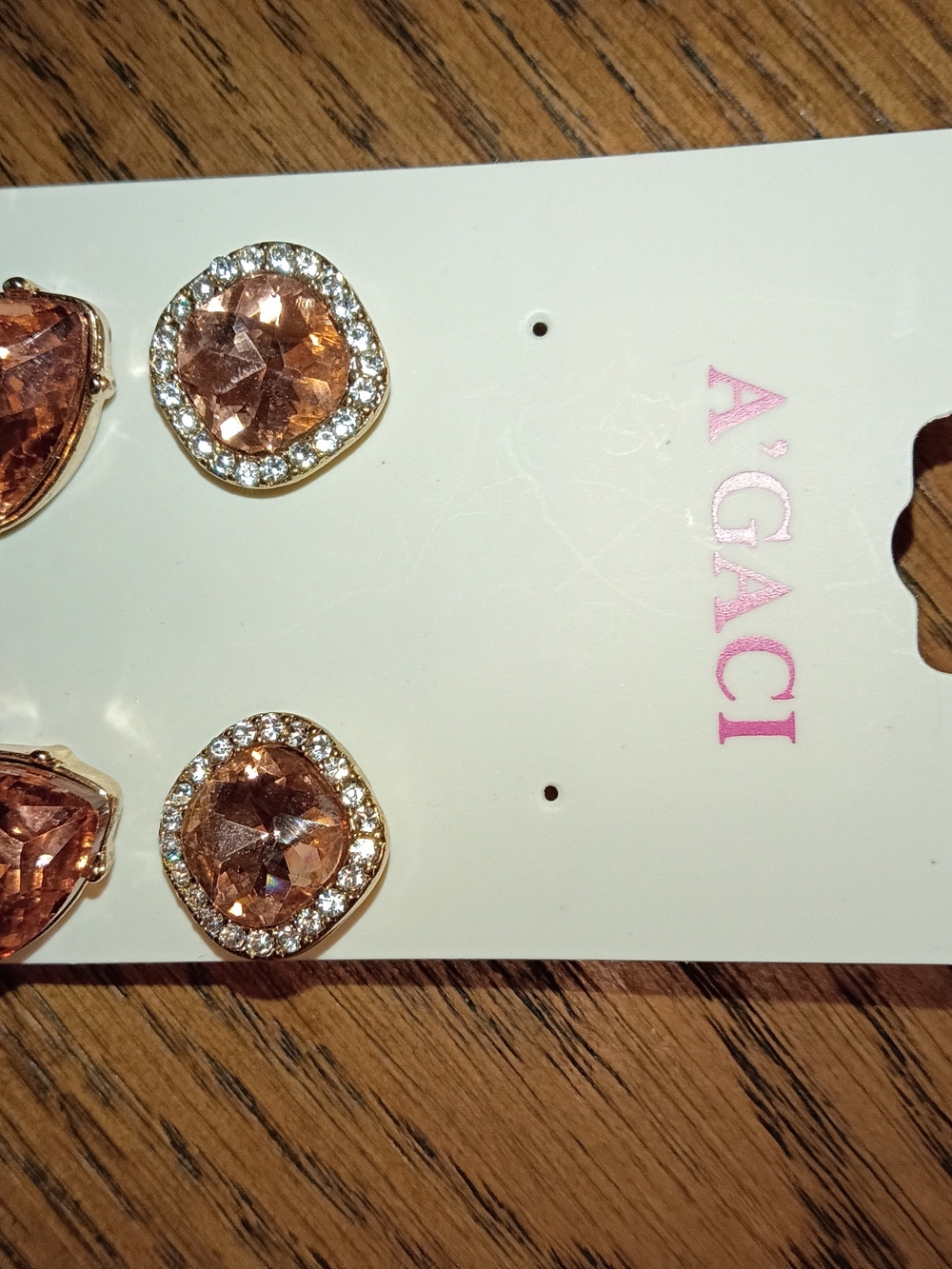 a'gaci Rose-Gold Crystal Halo Stud Earrings